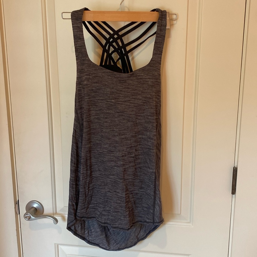 Lululemon black and charcoal yoga exercise tank